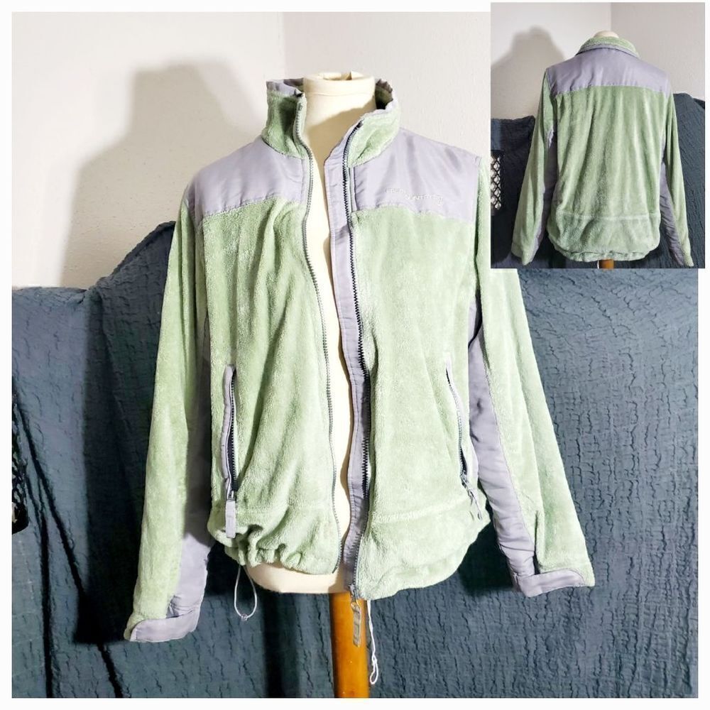 Free Country Full Zip Jacket Green and Gray Size XL